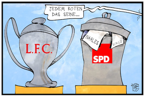 Cartoon: LFC und SPD (medium) by Kostas Koufogiorgos tagged karikatur,koufogiorgos,illustration,cartoon,liverpool,fussball,championsleague,ck,pokal,pott,sport,partei,spd,sozialdemokraten,nahles,schulz,karikatur,koufogiorgos,illustration,cartoon,liverpool,fussball,championsleague,ck,pokal,pott,sport,partei,spd,sozialdemokraten,nahles,schulz