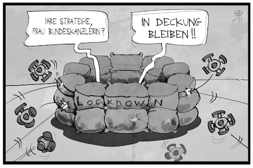 Cartoon: Lockdownverlängerung (medium) by Kostas Koufogiorgos tagged karikatur,koufogiorgos,illustration,cartoon,lockdown,schützengraben,sandsack,verteidigung,corona,pandemie,virus,merkel,treffen,ministerpräsidenten,abwehr,deckung,gesundheit,strategie,karikatur,koufogiorgos,illustration,cartoon,lockdown,schützengraben,sandsack,verteidigung,corona,pandemie,virus,merkel,treffen,ministerpräsidenten,abwehr,deckung,gesundheit,strategie