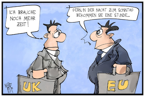 Cartoon: Mehr Zeit für den Brexit (medium) by Kostas Koufogiorgos tagged karikatur,koufogiorgos,illustration,cartoon,brexit,verlängerung,uhr,zeit,umstellung,winter,europa,uk,eu,karikatur,koufogiorgos,illustration,cartoon,brexit,verlängerung,uhr,zeit,umstellung,winter,europa,uk,eu