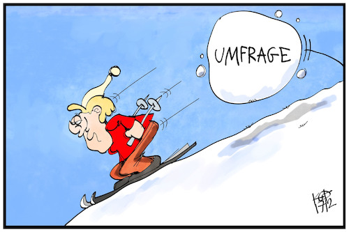 Cartoon: Merkel im Umfragetief (medium) by Kostas Koufogiorgos tagged karikatur,koufogiorgos,illustration,cartoon,merkel,umfrage,umfragetief,lawine,ski,ferien,urlaub,demographie,karikatur,koufogiorgos,illustration,cartoon,merkel,umfrage,umfragetief,lawine,ski,ferien,urlaub,demographie