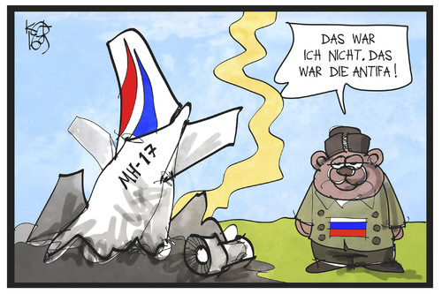 Cartoon: MH 17 (medium) by Kostas Koufogiorgos tagged karikatur,koufogiorgos,illustration,cartoon,mh17,russland,baer,abschuss,antifa,verantwortung,ukraine,konflikt,buk,rakete,karikatur,koufogiorgos,illustration,cartoon,mh17,russland,baer,abschuss,antifa,verantwortung,ukraine,konflikt,buk,rakete