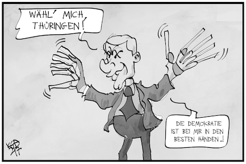 Cartoon: Misstrauensantrag in Thüringen (medium) by Kostas Koufogiorgos tagged karikatur,koufogiorgos,illustration,cartoon,hoecke,demokratie,thueringen,misstrauensvotum,afd,karikatur,koufogiorgos,illustration,cartoon,hoecke,demokratie,thueringen,misstrauensvotum,afd