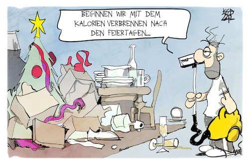 Cartoon: Nach den Feiertagen (medium) by Kostas Koufogiorgos tagged karikatur,koufogiorgos,weihnachten,feiertag,aufräumen,putzen,karikatur,koufogiorgos,weihnachten,feiertag,aufräumen,putzen