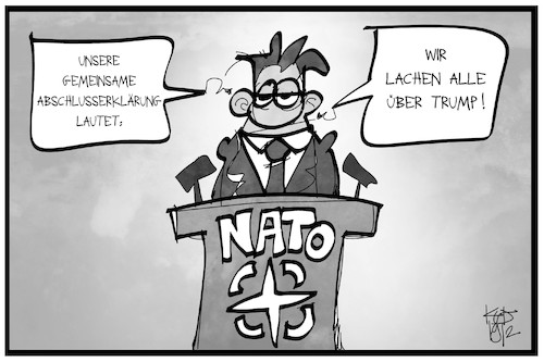 Cartoon: NATO-Gipfel (medium) by Kostas Koufogiorgos tagged karikatur,koufogiorgos,illustration,cartoon,nato,abschlusserklärung,trump,gipfel,mitgliedsstaaten,militär,bündnis,karikatur,koufogiorgos,illustration,cartoon,nato,abschlusserklärung,trump,gipfel,mitgliedsstaaten,militär,bündnis