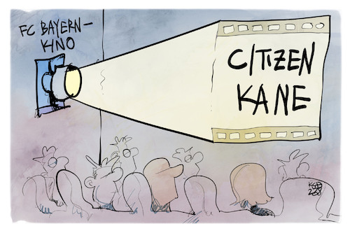 Cartoon: Neu im FC Bayern-Kino (medium) by Kostas Koufogiorgos tagged karikatur,koufogiorgos,kane,kino,citizen,film,bayern,fußball,transfer,karikatur,koufogiorgos,kane,kino,citizen,film,bayern,fußball,transfer