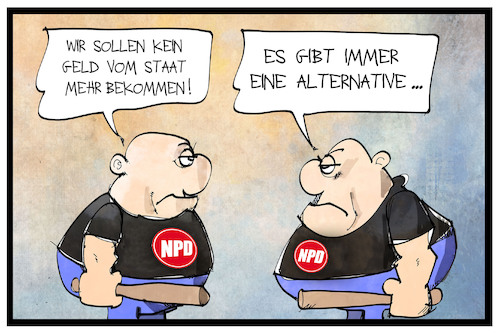 Cartoon: NPD-Finanzierung (medium) by Kostas Koufogiorgos tagged karikatur,koufogiorgos,illustration,cartoon,npd,geld,finanzierung,partei,afd,neonazi,rechtsextremismus,alternative,karikatur,koufogiorgos,illustration,cartoon,npd,geld,finanzierung,partei,afd,neonazi,rechtsextremismus,alternative