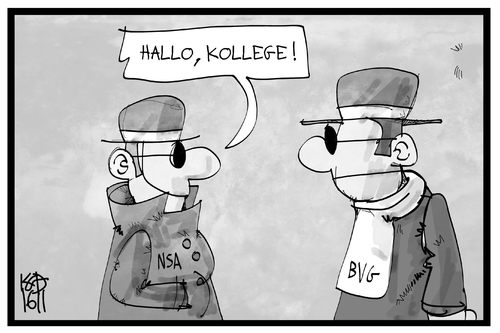 Cartoon: NSA-BVG (medium) by Kostas Koufogiorgos tagged karikatur,koufogiorgos,illustration,cartoon,nsa,agent,spion,bvg,bundesverfassungsgericht,selktoren,liste,urteil,richter,untersuchungsausschuss,kollege,zusammenarbeit,karikatur,koufogiorgos,illustration,cartoon,nsa,agent,spion,bvg,bundesverfassungsgericht,selktoren,liste,urteil,richter,untersuchungsausschuss,kollege,zusammenarbeit