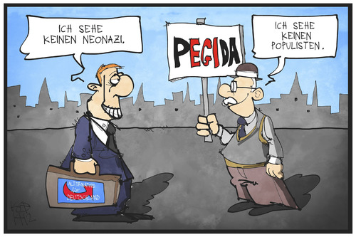 Cartoon: PEGIDA (medium) by Kostas Koufogiorgos tagged karikatur,koufogiorgos,illustration,cartoon,pegida,demonstration,afd,neonazi,populist,politik,partei,karikatur,koufogiorgos,illustration,cartoon,pegida,demonstration,afd,neonazi,populist,politik,partei