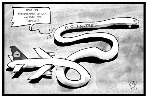 Cartoon: Pilotenstreik (medium) by Kostas Koufogiorgos tagged karikatur,koufogiorgos,illustration,cartoon,pilotenstreik,lufthansa,flugzeug,tunnel,lichtblick,ausweglos,arbeitskamp,konflikt,wirtschaft,karikatur,koufogiorgos,illustration,cartoon,pilotenstreik,lufthansa,flugzeug,tunnel,lichtblick,ausweglos,arbeitskamp,konflikt,wirtschaft