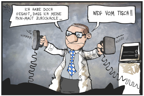 Cartoon: PKW-Maut (medium) by Kostas Koufogiorgos tagged karikatur,koufogiorgos,illustration,cartoon,maut,dobrindt,csu,bayern,defibrillator,arzt,wiederbelebung,reanimation,verkehrsminister,politik,abgabe,pkw,karikatur,koufogiorgos,illustration,cartoon,maut,dobrindt,csu,bayern,defibrillator,arzt,wiederbelebung,reanimation,verkehrsminister,politik,abgabe,pkw