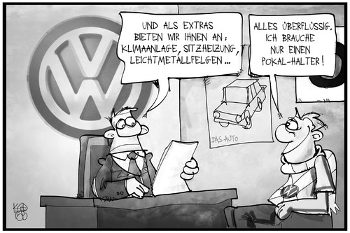 Cartoon: Pokalsieger Wolfsburg (medium) by Kostas Koufogiorgos tagged karikatur,koufogiorgos,illustration,cartoon,wolfsburg,vfl,fussball,dfb,pokal,automobil,fan,autohändler,verkäufer,volkswagen,karikatur,koufogiorgos,illustration,cartoon,wolfsburg,vfl,fussball,dfb,pokal,automobil,fan,autohändler,verkäufer,volkswagen