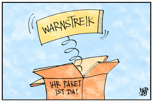 Cartoon: Post-Warnstreik (medium) by Kostas Koufogiorgos tagged karikatur,koufogiorgos,illustration,cartoon,post,warnstreik,arbeit,soziales,paket,lieferung,paketdienst,karikatur,koufogiorgos,illustration,cartoon,post,warnstreik,arbeit,soziales,paket,lieferung,paketdienst