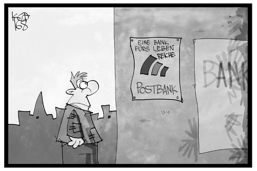 Cartoon: Postbank (medium) by Kostas Koufogiorgos tagged karikatur,koufogiorgos,illustration,cartoon,postbank,reiche,kunde,bank,service,verbraucher,geld,gebühren,karikatur,koufogiorgos,illustration,cartoon,postbank,reiche,kunde,bank,service,verbraucher,geld,gebühren