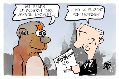 Cartoon: Putin erobert Thüringen (medium) by Kostas Koufogiorgos tagged karikatur,koufogiorgos,russland,bär,thüringen,ukraine,eroberung,karikatur,koufogiorgos,russland,bär,thüringen,ukraine,eroberung