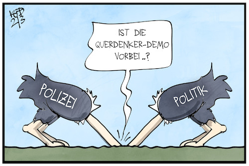 Cartoon: Querdenker-Demo (medium) by Kostas Koufogiorgos tagged karikatur,koufogiorgos,illustration,cartoon,demo,strauss,politik,polizei,querdenker,kassel,ignoranz,untaetigkeit,demokratie,karikatur,koufogiorgos,illustration,cartoon,demo,strauss,politik,polizei,querdenker,kassel,ignoranz,untaetigkeit,demokratie