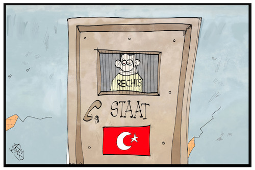 Cartoon: Rechtsstaat Türkei (medium) by Kostas Koufogiorgos tagged karikatur,koufogiorgos,illustration,cartoon,rechtsstaat,tuerkei,zelle,haft,demoktatie,eingesperrt,pressefreiheit,karikatur,koufogiorgos,illustration,cartoon,rechtsstaat,tuerkei,zelle,haft,demoktatie,eingesperrt,pressefreiheit