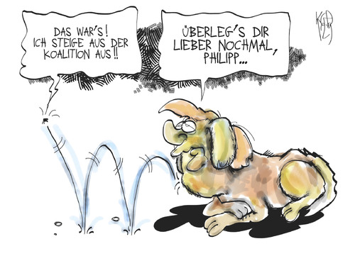 Cartoon: Regierungskoalition (medium) by Kostas Koufogiorgos tagged merkel,rösler,regierung,koalition,betreuungsgeld,streit,bruch,cdu,fdp,karikatur,kostas,koufogiorgos,merkel,rösler,regierung,koalition,betreuungsgeld,streit,bruch,cdu,fdp,karikatur,kostas,koufogiorgos