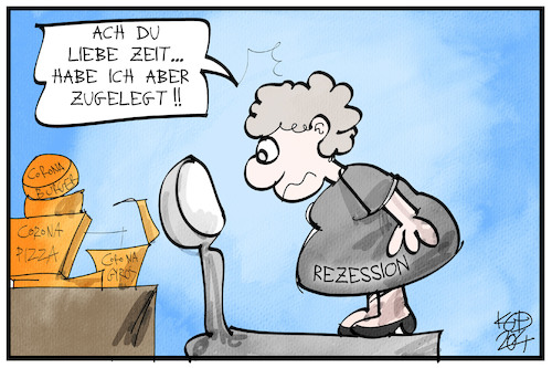 Cartoon: Rezession (medium) by Kostas Koufogiorgos tagged karikatur,koufogiorgos,illustration,cartoon,rezession,wirtschaft,corona,pandemie,krise,schwergewicht,karikatur,koufogiorgos,illustration,cartoon,rezession,wirtschaft,corona,pandemie,krise,schwergewicht