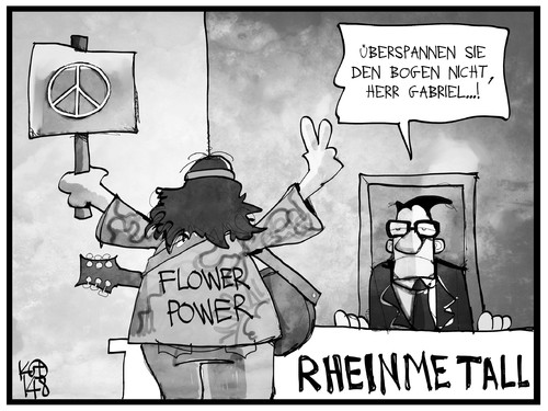 Cartoon: Rüstungsexporte (medium) by Kostas Koufogiorgos tagged karikatur,koufogiorgos,illustration,cartoon,rheinmetall,rüstung,rüstungsindustrie,gabriel,hippie,frieden,krieg,peace,manager,wirtschaftsminister,wirtschaft,politik,karikatur,koufogiorgos,illustration,cartoon,rheinmetall,rüstung,rüstungsindustrie,gabriel,hippie,frieden,krieg,peace,manager,wirtschaftsminister,wirtschaft,politik