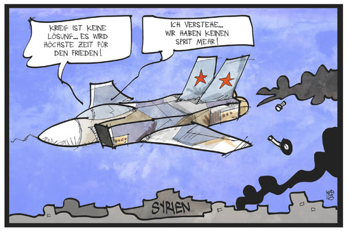 Cartoon: Russland zieht ab (medium) by Kostas Koufogiorgos tagged karikatur,koufogiorgos,illustration,cartoon,syrien,russland,flugzeug,krieg,frieden,wirtschaftlichkeit,pleite,konflikt,luftwaffe,karikatur,koufogiorgos,illustration,cartoon,syrien,russland,flugzeug,krieg,frieden,wirtschaftlichkeit,pleite,konflikt,luftwaffe