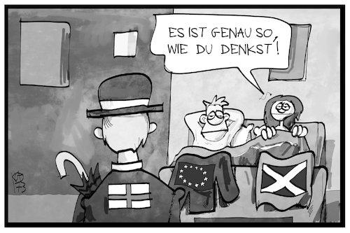 Cartoon: Schottland und die EU (medium) by Kostas Koufogiorgos tagged karikatur,koufogiorgos,illustration,cartoon,schottland,eu,europa,grossbritannien,uk,mann,frau,betrogen,europäische,union,referendum,ehe,seitensprung,karikatur,koufogiorgos,illustration,cartoon,schottland,eu,europa,grossbritannien,uk,mann,frau,betrogen,europäische,union,referendum,ehe,seitensprung