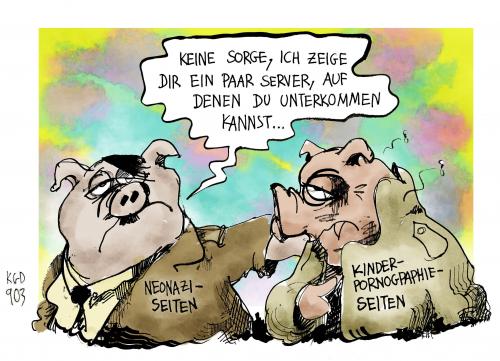 Cartoon: Schweine unter sich (medium) by Kostas Koufogiorgos tagged pornographie,kinderpornographie,pädophilie,nazi,neonazi,internet,server,sperrung,kabinett,von,der,leyen,zypries,karikatur,kostas,koufogiorgos,cartoon,cartoons,pornographie,porn,sex,handel,verkauf,kriminalität,illegal,verbrechen,kinderpornographie,pädophilie,nazi,neonazi,internet,www,web,informationsgesellschaft,server,sperrung,kabinett,zypries,verbot,verbieten,maßnahmen,prävention,kinder,schutz,sicherheit,gesetz,justiz,computer,rechner,netz,von der leyen zypries,sperre,filter,von,der,leyen