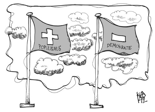 Cartoon: Schweiz- Plus und Minus (medium) by Kostas Koufogiorgos tagged karikatur,illustration,cartoon,koufogiorgos,schweiz,volksentscheid,europa,zuwanderung,immigration,migration,populismus,demokratie,flagge,fahne,plus,minus,karikatur,illustration,cartoon,koufogiorgos,schweiz,volksentscheid,europa,zuwanderung,immigration,migration,populismus,demokratie,flagge,fahne,plus,minus