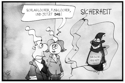 Cartoon: Sicherheitslöcher (medium) by Kostas Koufogiorgos tagged karikatur,koufogiorgos,illustration,cartoon,politik,sicherheit,cyber,kriminalität,loch,funkloch,hacker,karikatur,koufogiorgos,illustration,cartoon,politik,sicherheit,cyber,kriminalität,loch,funkloch,hacker