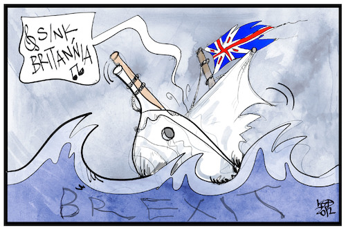 Cartoon: Sink Britannia! (medium) by Kostas Koufogiorgos tagged karikatur,koufogiorgos,illustration,cartoon,großbritannien,lebensmittel,uk,brexit,luftbrücke,meer,schiff,britannia,karikatur,koufogiorgos,illustration,cartoon,großbritannien,lebensmittel,uk,brexit,luftbrücke,meer,schiff,britannia