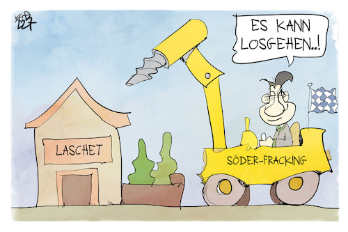 Cartoon: Söder-Fracking (medium) by Kostas Koufogiorgos tagged karikatur,koufogiorgos,söder,fracking,gas,laschet,haus,garten,bayern,energie,karikatur,koufogiorgos,söder,fracking,gas,laschet,haus,garten,bayern,energie