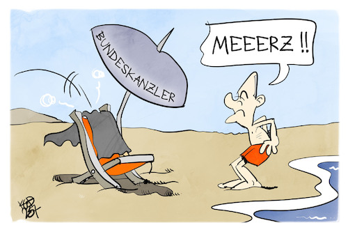 Cartoon: Sommerpause (medium) by Kostas Koufogiorgos tagged karikatur,koufogiorgos,sommerpause,urlaub,ampel,scholz,merz,strand,bundeskanzler,karikatur,koufogiorgos,sommerpause,urlaub,ampel,scholz,merz,strand,bundeskanzler