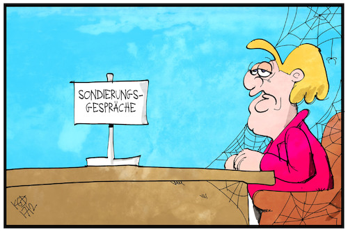 Cartoon: Sondierungsgespräche (medium) by Kostas Koufogiorgos tagged karikatur,koufogiorgos,illustration,cartoon,sondierung,gespräche,merkel,union,cdu,spd,warten,partei,regierungsbildung,karikatur,koufogiorgos,illustration,cartoon,sondierung,gespräche,merkel,union,cdu,spd,warten,partei,regierungsbildung