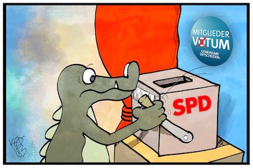 Cartoon: SPD-Mitgliederentscheid (medium) by Kostas Koufogiorgos tagged karikatur,koufogiorgos,illustration,cartoon,ja,nein,groko,spiel,grokodil,spd,mitgliederentscheid,demokratie,wahl,abstimmung,einarmiger,bandit,entscheidung,partei,sozialdemokratie,walurne,votum,karikatur,koufogiorgos,illustration,cartoon,ja,nein,groko,spiel,grokodil,spd,mitgliederentscheid,demokratie,wahl,abstimmung,einarmiger,bandit,entscheidung,partei,sozialdemokratie,walurne,votum