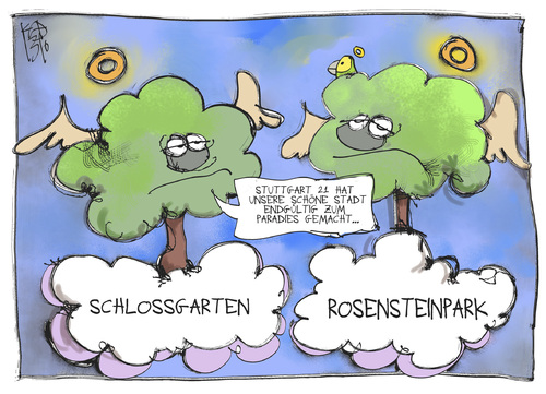 Cartoon: Stuttgart 21 (medium) by Kostas Koufogiorgos tagged stuttgart,21,baum,rosensteinpark,bahn,schlossgarten,gelbkopfamazone,umwelt,paradies,papagei,park,karikatur,koufogiorgos,stuttgart,21,baum,rosensteinpark,bahn,schlossgarten,gelbkopfamazone,umwelt,paradies,papagei,park,karikatur,koufogiorgos