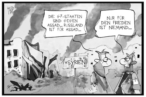 Cartoon: Syrien (medium) by Kostas Koufogiorgos tagged karikatur,koufogiorgos,illustration,cartoon,g7,assad,syrien,frieden,krieg,konflikt,ruine,zerstörung,russland,politik,zivilisten,karikatur,koufogiorgos,illustration,cartoon,g7,assad,syrien,frieden,krieg,konflikt,ruine,zerstörung,russland,politik,zivilisten