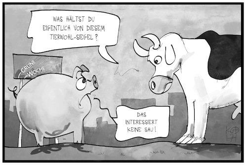 Cartoon: Tierwohl-Siegel (medium) by Kostas Koufogiorgos tagged karikatur,koufogiorgos,illustration,cartoon,tierwohl,siegel,rind,schwein,sau,gruene,woche,kennzeichnung,nutztiere,tierhaltung,ernährung,verbraucher,kuh,fleisch,landwirtschaft,karikatur,koufogiorgos,illustration,cartoon,tierwohl,siegel,rind,schwein,sau,gruene,woche,kennzeichnung,nutztiere,tierhaltung,ernährung,verbraucher,kuh,fleisch,landwirtschaft