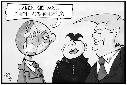 Trump  und Kim und der Knopf