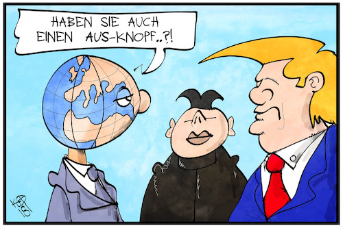 Trump  und Kim und der Knopf