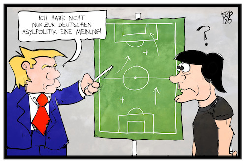 Cartoon: Trumps Meinung (medium) by Kostas Koufogiorgos tagged karikatur,koufogiorgos,illustration,cartoon,trump,loew,fussball,strategie,taktik,wm,weltmeisterschaft,sport,politik,asylpolitik,usa,präsident,fifa,trainer,coach,karikatur,koufogiorgos,illustration,cartoon,trump,loew,fussball,strategie,taktik,wm,weltmeisterschaft,sport,politik,asylpolitik,usa,präsident,fifa,trainer,coach