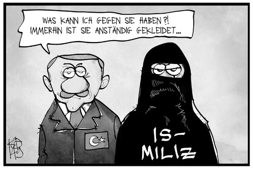 Cartoon: Türkei und IS (medium) by Kostas Koufogiorgos tagged karikatur,koufogiorgos,illustration,cartoon,is,miliz,terrorismus,erxogan,tuerkei,islamismus,politik,karikatur,koufogiorgos,illustration,cartoon,is,miliz,terrorismus,erxogan,tuerkei,islamismus,politik