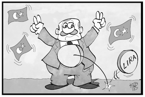 Cartoon: Türkische Lira (medium) by Kostas Koufogiorgos tagged karikatur,koufogiorgos,illustration,cartoon,tuerkei,lira,waehrung,erdogan,geld,wirtschaft,wertverfall,umtausch,krise,karikatur,koufogiorgos,illustration,cartoon,tuerkei,lira,waehrung,erdogan,geld,wirtschaft,wertverfall,umtausch,krise