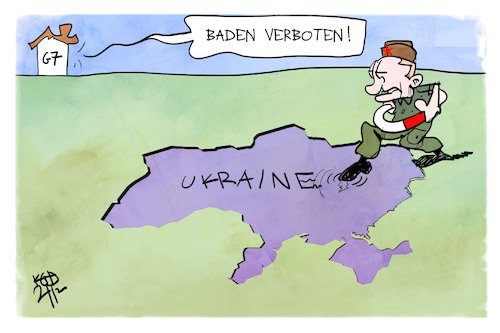 Cartoon: Ukraine-Konflikt (medium) by Kostas Koufogiorgos tagged karikatur,koufogiorgos,illustration,cartoon,ukraine,putin,russland,baden,invasion,karikatur,koufogiorgos,illustration,cartoon,ukraine,putin,russland,baden,invasion