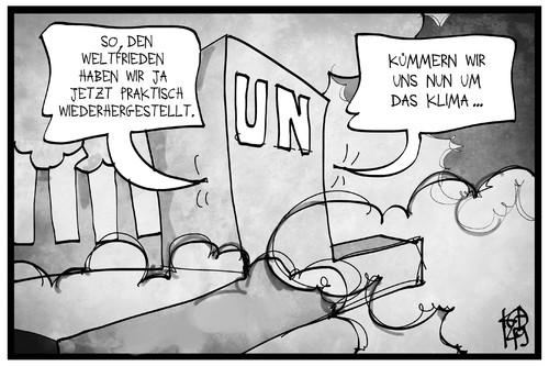 Cartoon: UN-Klimakonferenz (medium) by Kostas Koufogiorgos tagged vereinte,weltfrieden,klimakonferenz,york,new,klima,un,cartoon,illustration,koufogiorgos,karikatur,politik,umwelt,tagung,nationen,karikatur,koufogiorgos,illustration,cartoon,un,klima,new,york,klimakonferenz,weltfrieden,vereinte,nationen,tagung,umwelt,politik