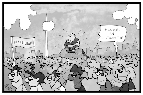 Cartoon: Unteilbar-Demo in Berlin (medium) by Kostas Koufogiorgos tagged karikatur,koufogiorgos,illustration,cartoon,unteilbar,berlin,demo,demonstration,rechtsextremismus,rechtspopulismus,gestrandet,insel,allein,einsamkeit,menschenmenge,karikatur,koufogiorgos,illustration,cartoon,unteilbar,berlin,demo,demonstration,rechtsextremismus,rechtspopulismus,gestrandet,insel,allein,einsamkeit,menschenmenge