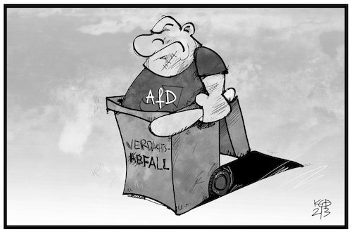 Cartoon: Verdachtsfall AfD (medium) by Kostas Koufogiorgos tagged karikatur,koufogiorgos,illustration,cartoon,afd,partei,beobachtung,verdachtsfall,abfall,müll,demokratie,verfassungsschutz,karikatur,koufogiorgos,illustration,cartoon,afd,partei,beobachtung,verdachtsfall,abfall,müll,demokratie,verfassungsschutz