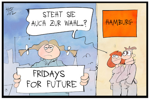 Cartoon: Wahl und Greta in Hamburg (medium) by Kostas Koufogiorgos tagged karikatur,koufogiorgos,illustration,cartoon,hamburg,greta,thunberg,fff,fridays,klima,future,streik,schulstreik,demonstration,wahl,bürgerschaft,demokratie,karikatur,koufogiorgos,illustration,cartoon,hamburg,greta,thunberg,fff,fridays,klima,future,streik,schulstreik,demonstration,wahl,bürgerschaft,demokratie