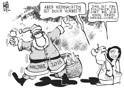 Cartoon: Wahlgeschenke (medium) by Kostas Koufogiorgos tagged wahl,2013,geschenk,weihnachtsmann,kostüm,politiker,innenpolitik,karikatur,kostas,koufogiorgos,wahl,2013,geschenk,weihnachtsmann,kostüm,politiker,innenpolitik,karikatur,kostas,koufogiorgos