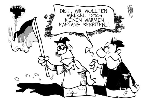 Warmer Empfang für Merkel