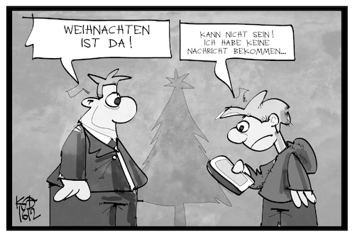 Cartoon: Weihnachten kommt (medium) by Kostas Koufogiorgos tagged karikatur,koufogiorgos,illustration,cartoon,weihnachten,handy,smartphone,vater,sohn,digital,medien,nachricht,feier,karikatur,koufogiorgos,illustration,cartoon,weihnachten,handy,smartphone,vater,sohn,digital,medien,nachricht,feier