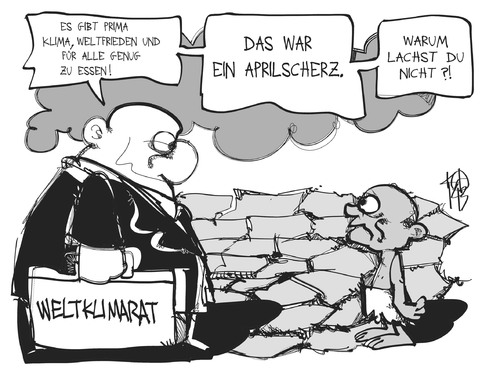 Cartoon: Weltklimarat-Bericht (medium) by Kostas Koufogiorgos tagged karikatur,koufogiorgos,illustration,cartoon,weltklimarat,armut,hunger,dürre,klima,weltfrieden,aprilscherz,kind,afrika,politik,umwelt,karikatur,koufogiorgos,illustration,cartoon,weltklimarat,armut,hunger,dürre,klima,weltfrieden,aprilscherz,kind,afrika,politik,umwelt